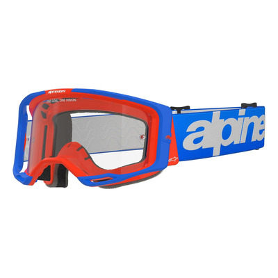 Masque cross Alpinestars Vision 8 Wordmark blue/orange – Clear