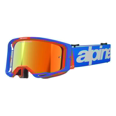 Masque cross Alpinestars Vision 8 Wordmark blue/orange – Iridium Red