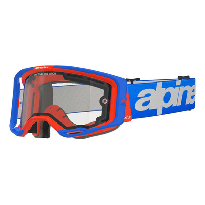 Masque cross Alpinestars Vision 8 Wordmark dual pane/blue/orange – Clear