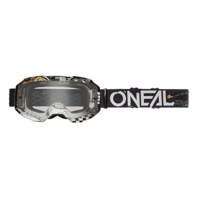 Masque cross O’Neal B-10 Attack V.24 noir/blanc – transparent