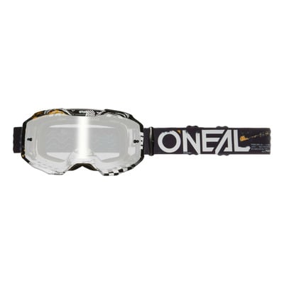 Masque cross O’Neal B-10 Attack V.24 noir/blanc – iridium argent