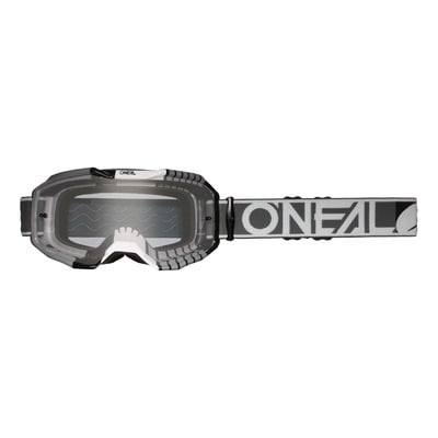 Masque cross O’Neal B-10 Duplex V.24 gris/blanc/noir – transparent