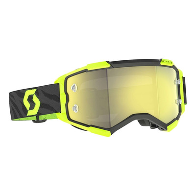 Masque cross Scott Fury zebra black/neon yellow – Écran yellow chrome works