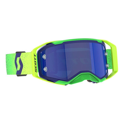 Masque cross Scott Prospect 2.0 AMP Chrome Midnight Purple/Safety Yellow - écran bleu chromé