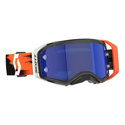 Masque cross Scott Prospect 2.0 AMP Chrome black/neon orange – Écran iridium bleu works