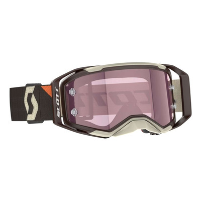 Masque cross Scott Prospect 2.0 AMP Deep Brown/Beige - écran rose