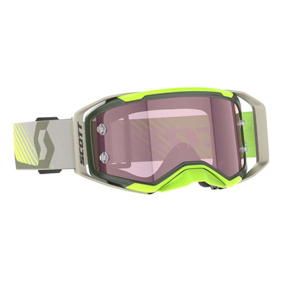 Masque cross Scott Prospect 2.0 AMP Kaki Green/Neon Yellow - écran rose