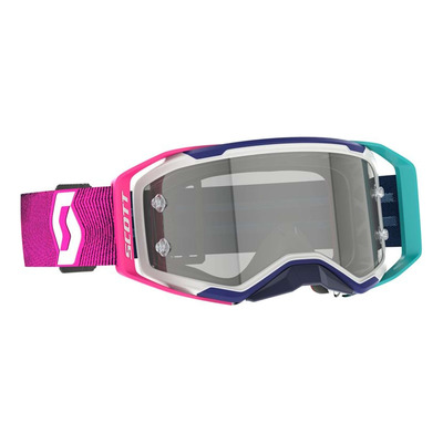 Masque cross Scott Prospect 2.0 AMP LS Stealth Blue/Radiant Pink - écran Light Sensitive Grey