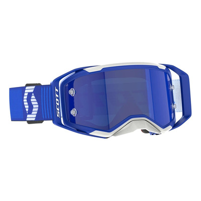 Masque cross Scott Prospect 2.0 blue/white – Écran blue chrome works