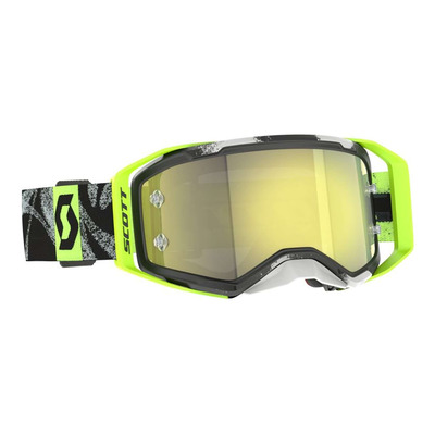Masque cross Scott Prospect 2.0 Caviar Black/Safety Yellow - écran jaune iridium