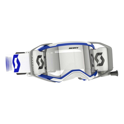 Masque cross Scott Prospect 2.0 WFS doppler white/blue – Écran clear works