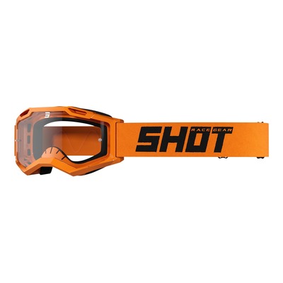 Masque cross Shot Assault 2.0 Solid orange fluo brillant- écran transparent