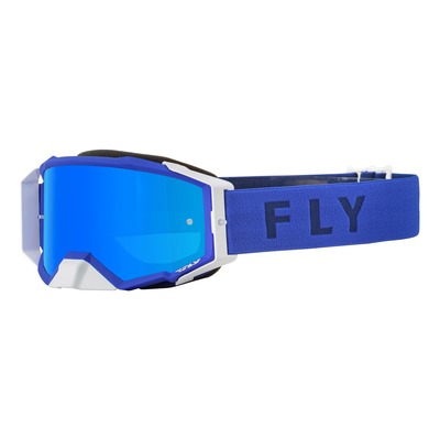 Masque Fly Racing Zone Pro bleu- écran iridium bleu/fumé