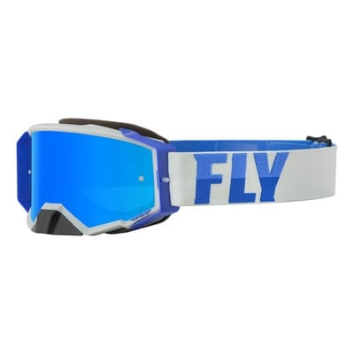 Masque Fly Racing Zone Pro gris/bleu- écran iridium bleu/fumé