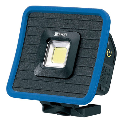 Mini projecteur rechargeable Draper LED magnétique et crochet de suspension 10W 1000 lumens bleu