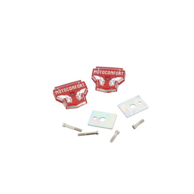 Monogrammes Motoconfort têtes gauloises rouge et chrome