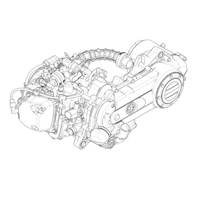 Moteur complet 4t 3V E5 d'origine CM313004 Piaggio Zip 50 4t 2021-24