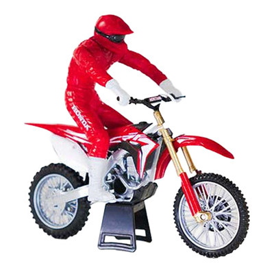 Moto miniature New Ray Honda CRF 450 R avec pilote Échelle 1/12°