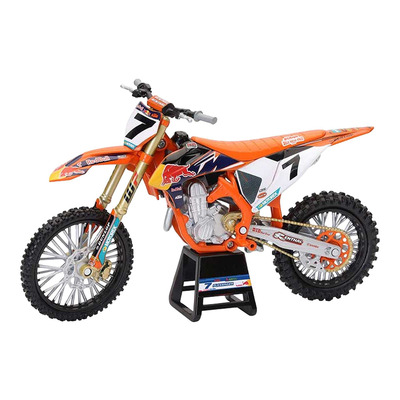Moto miniature New Ray KTM 450 SX-F Factory Team 2022 A. Plessinger N°7 Échelle 1/12° Orange