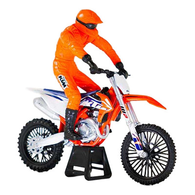 Moto miniature New Ray KTM SX-F 450 avec pilote Échelle 1/12°