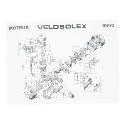 Nomenclature partie moteur pour Solex 3800