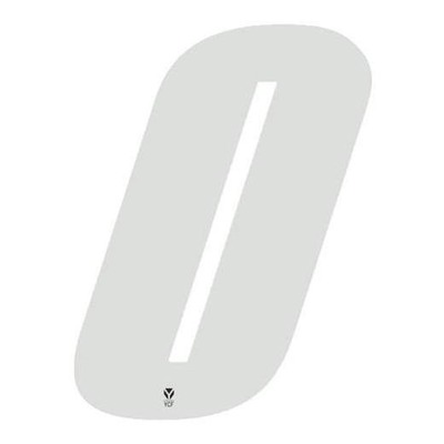 Numéro 0 YCF hauteur 8 cm blanc (3 pièces)