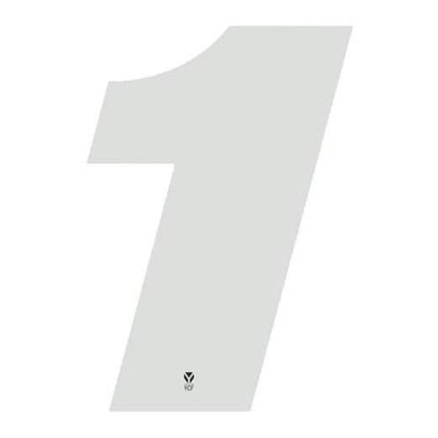 Numéro 1 YCF hauteur 18 cm blanc (3 pièces)