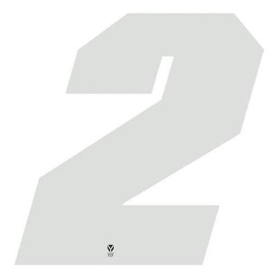 Numéro 2 YCF hauteur 11 cm blanc (3 pièces)