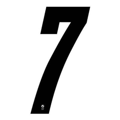 Numéro 7 YCF hauteur 8 cm noir (3 pièces)