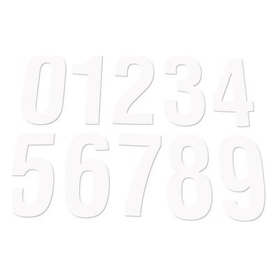 Numéros de course Chaft N°0 x3 14x7 cm blanc