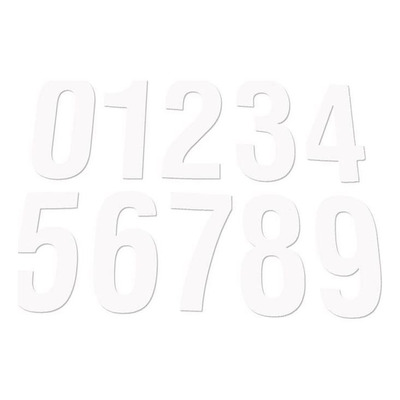Numéros de course Chaft N°9 x3 14x7 cm blanc