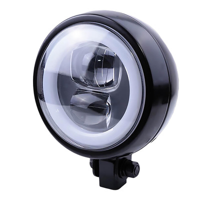 Optique de phare LED Highsider Flat Type 9 noir fixation inférieure