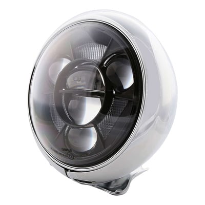 Optique de phare LED Ø17cm Highsider HD-Style Type 11 chrome montage inférieur