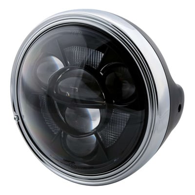 Optique de phare LED Ø17cm Highsider HD-Style Type 11 noir montage latéral