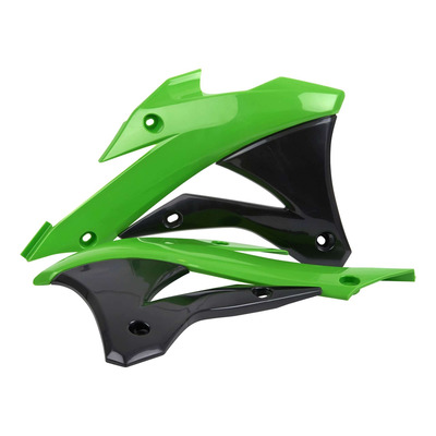Ouïes de Radiateur POLISPORT Type Origine Vert / Noir - Kawasaki 85 à 112 KX 14-21