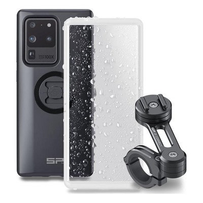 Pack complet SP Connect support téléphone fixation guidon moto noir Samsung S20 Ultra