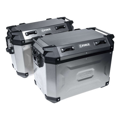 Pack valises 48 litres gauche noire / 37 litres alu droite noire  et 3em barillet