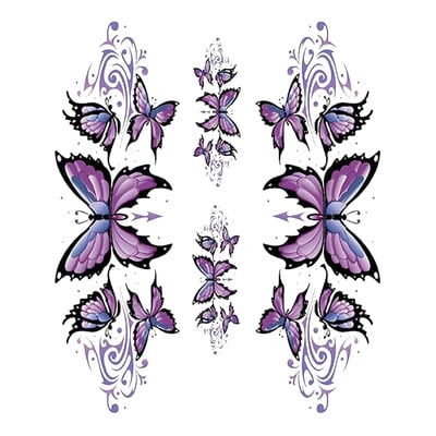 Paire d'autocollant droit + gauche Lethal Threat purple butterfly 150x200 mm