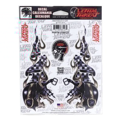 Paire d'autocollant droit + gauche Lethal Threat race skulls 150x200 mm