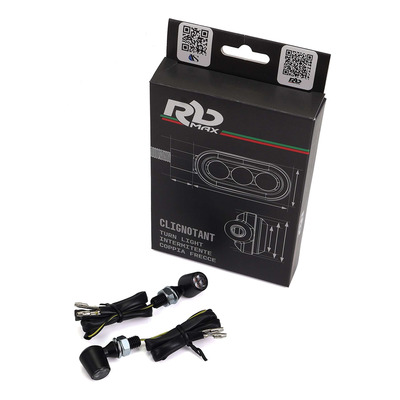 Paire de clignotant à led en aluminium noir RBMAX PICCOLO