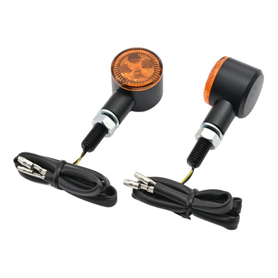Paire de clignotants led Daytona D-Light Sol2 noirs lentille orange