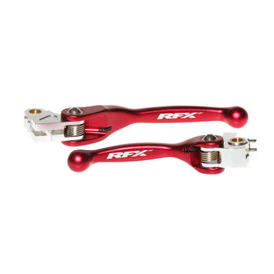 Paire de Leviers Retournables RFX Race en Aluminium Anodisé Rouge pour Gasgas EC/ECF 21-23