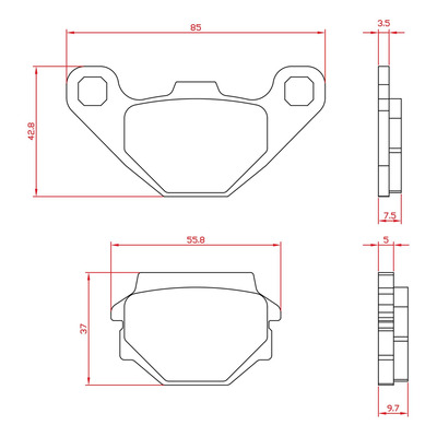 Paire de plaquettes de frein Brenta BR3095 Peugeot Django 125 2014-16