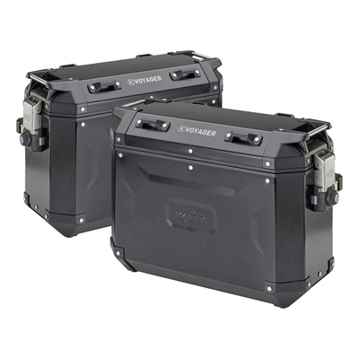 Paire de valises aluminium Kappa K'Voyager 37L + 37L noir