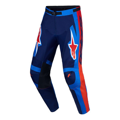 Pantalon cross Alpinestars Racer Hunt strong blue/deep blue/fire red