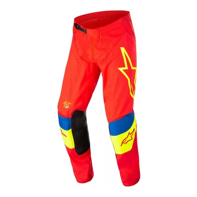 Pantalon cross Alpinestars Techstar Quadro bright rouge/jaune fluo/bleu
