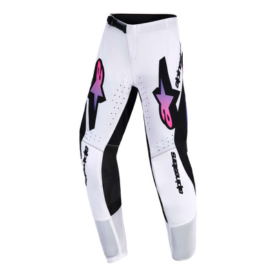 Pantalon cross enfant Alpinestars Youth Supertech Vista white/purple/black