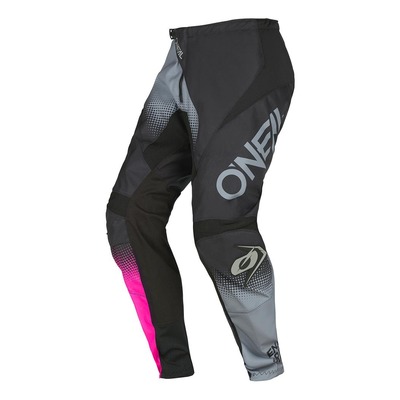 Pantalon cross femme O'Neal Element Racewear V.22 noir/gris/rose