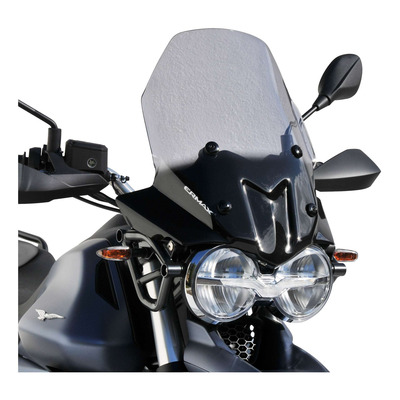 Pare-brise Ermax haute protection 48 cm Moto Guzzi V85 TT 19-24 noir foncé opaque