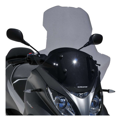 Pare-brise Ermax haute protection 70 cm avec protections mains Piaggio MP3 500 HPE 18-22 noir clair